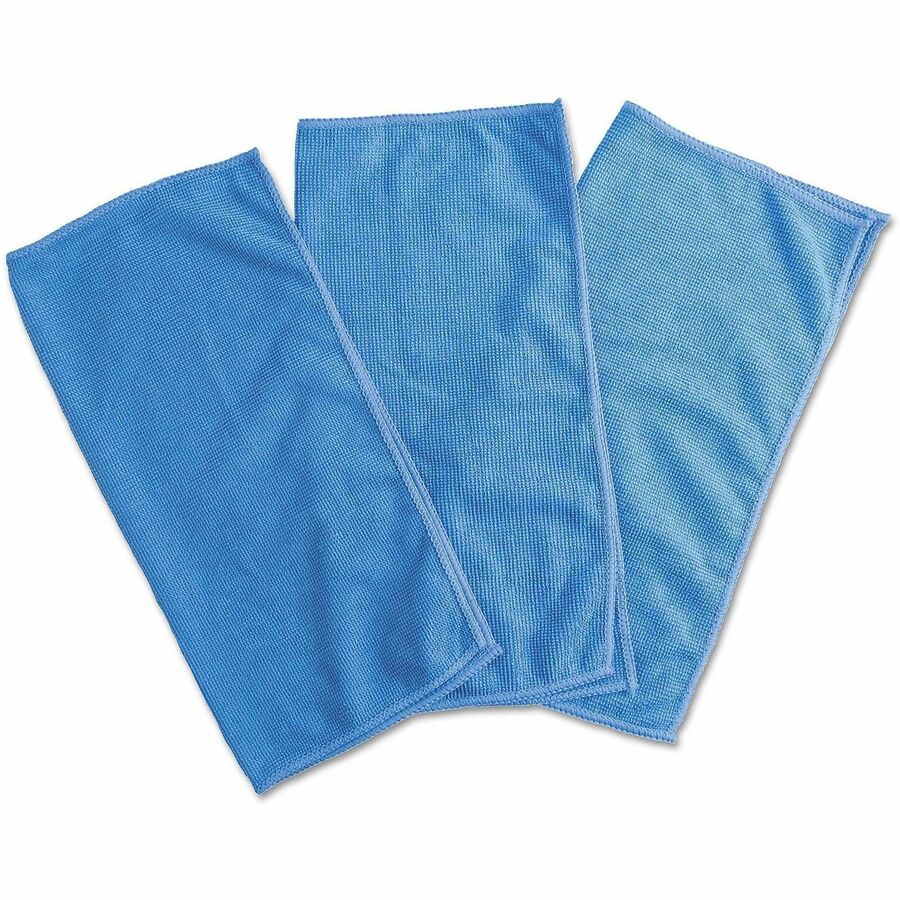 Universal Microfiber Cleaning Cloth, 12 x 12, Blue, 3/Pack - For Glass, Screen, Whiteboard - Cloth - 12" Length x 12" Width - Recommended For: Dust Remover - Machine Washable, Streak-free - Blue - 3 / Pack