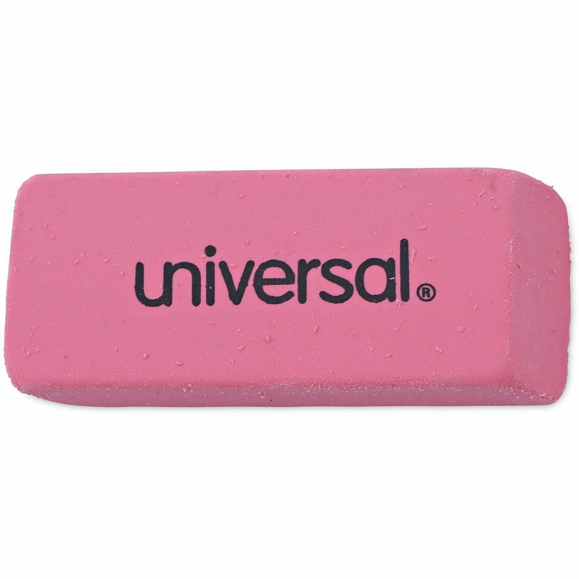 Universal Manual Eraser - Pink - Rectangle - Elastomer - 20 / Pack - Soft, Latex-free, Beveled Edge, Tear Resistant, Smudge Resistant, Ghost Resistant
