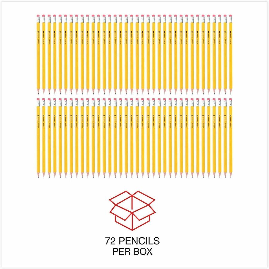 Universal Wood Pencil - Black Lead - #2, HB - Yellow Wood Barrel - 72 / Pack