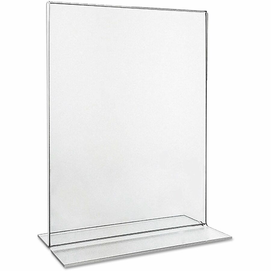 Universal Sign Holder - 8.50" Holding Width x 11" Holding Height - Rectangular Shape - Double Sided - Durable, Shatter Proof, Side-loading - Acrylic, Plastic - Clear - 2 / Pack