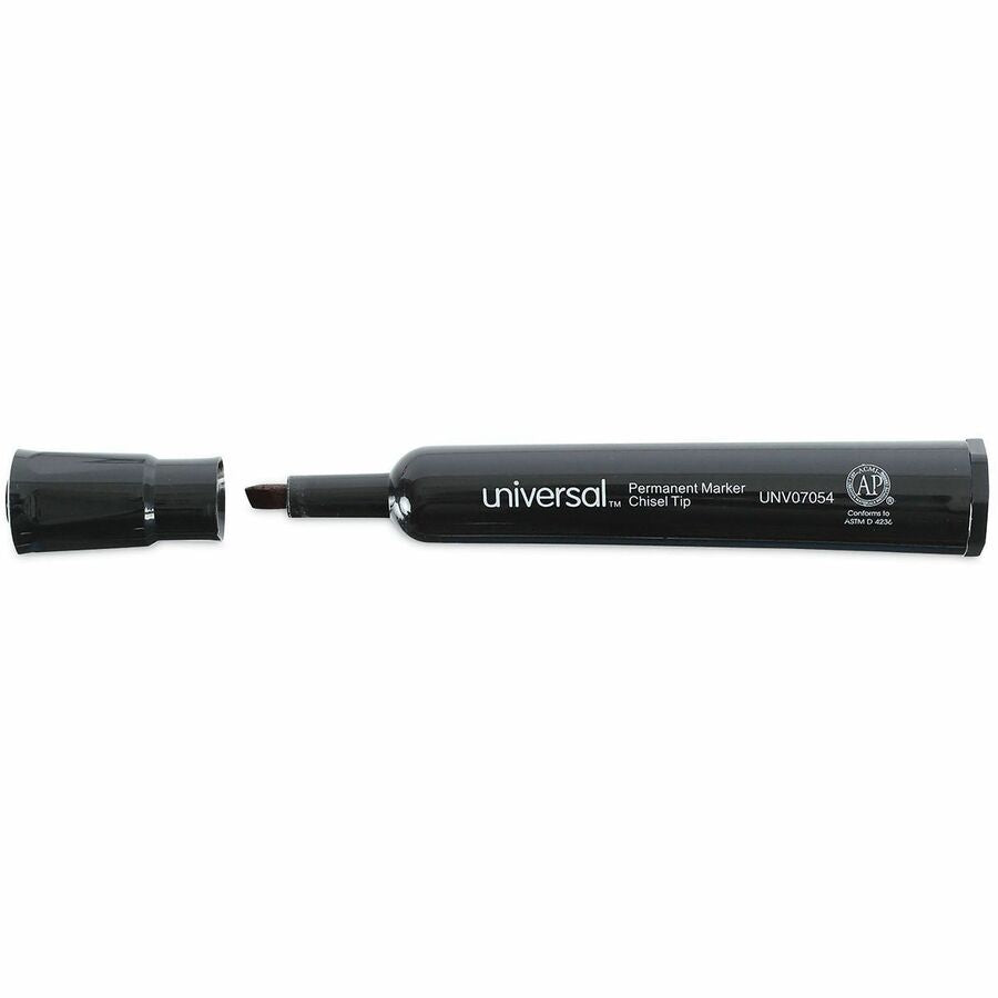 Universal Chisel Tip Permanent Marker Value Pack, Broad Chisel Tip, Black, 60/Pack - Broad Chisel Marker Point - Black Ink - General Purpose - 60 / Pack