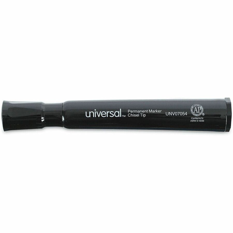 Universal Chisel Tip Permanent Marker Value Pack, Broad Chisel Tip, Black, 60/Pack - Broad Chisel Marker Point - Black Ink - General Purpose - 60 / Pack
