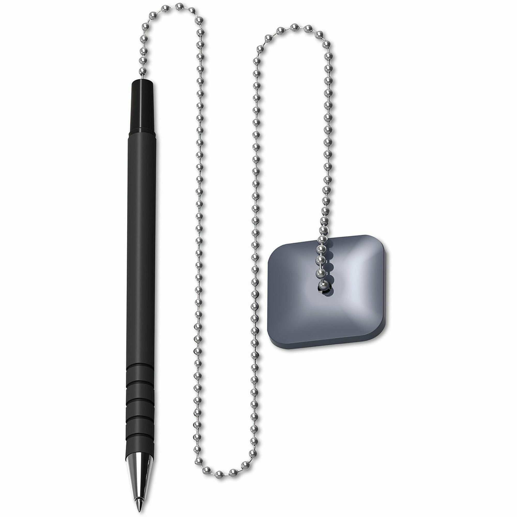 Universal Ballpoint Counter Pen, Medium 0.7 mm, Black Ink, Black Barrel - 0.7 mm Medium Conical Pen Point - Refillable - Black Ink - Black Barrel - 24 Each