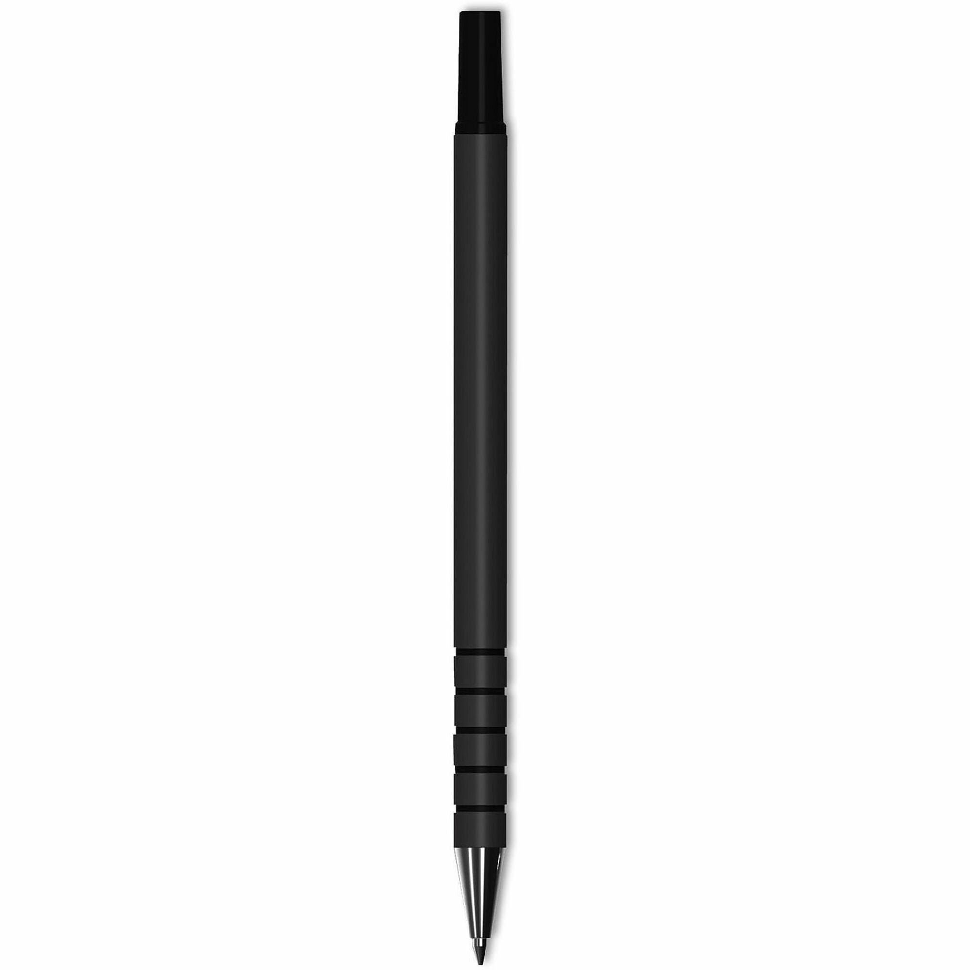 Universal Replacement Ballpoint Counter Pen, Medium 1 mm, Black Ink, Black Barrel, 6/Pack - 1 mm Medium Conical Pen Point - Refillable - Black Ink - Black Barrel - 6 / Pack