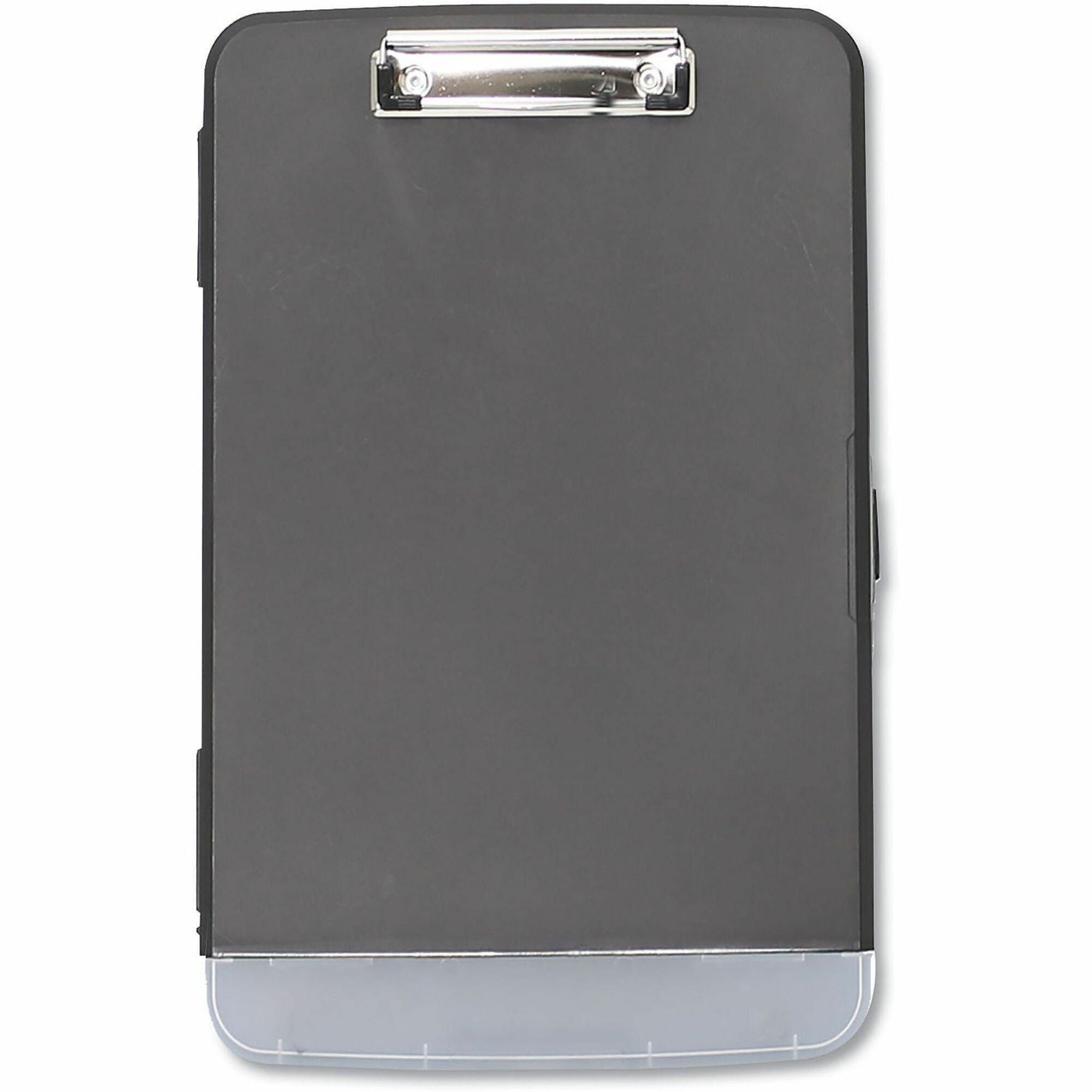 Universal Storage Clipboard - 0.50" Clip Capacity - 8 1/2" x 11" Sheet Size - Plastic - Black - 1 Each