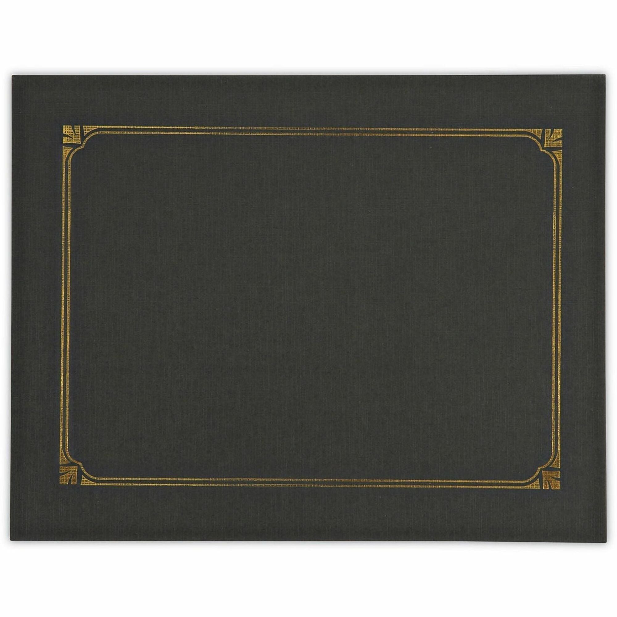 Universal Letter, A4 Certificate Holder - 8" x 10" , 8" x 10" , 8" x 10" - Paper - Black - 6 Pack