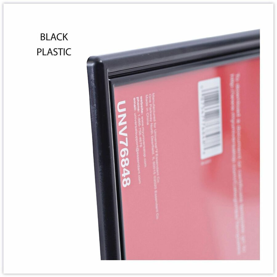 Universal Document Frame - 12" x 9.50" Frame Size - Holds 8.50" x 11" Insert - Rectangle - Vertical, Horizontal - Dust Resistant, Die-cut - Plastic - Black, Gold - 3 / Pack