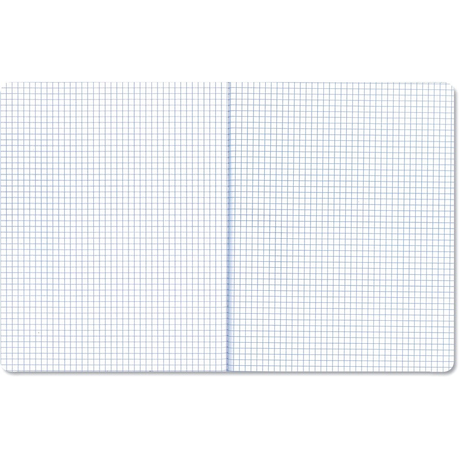 Universal Quadrille/Graph Notebook - 1 Subject(s) - 100 Sheets - Sewn - Quad Ruled Front Ruling - 38 lb Basis Weight - 9.75" Height x 7.5" Width - White Paper - Black Marble Paper Cover - 6 / Pack