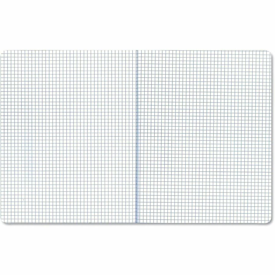 Universal Quadrille/Graph Notebook - 1 Subject(s) - 100 Sheets - Sewn - Quad Ruled Front Ruling - 38 lb Basis Weight - 9.75" Height x 7.5" Width - White Paper - Black Marble Paper Cover - 6 / Pack