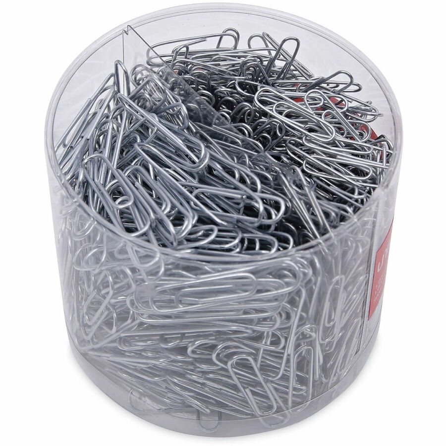Universal Paper Clip - Assorted Sizes - 2" Length x 0.5" Width - Silver - Plastic, Steel Wire - 1000 / Pack