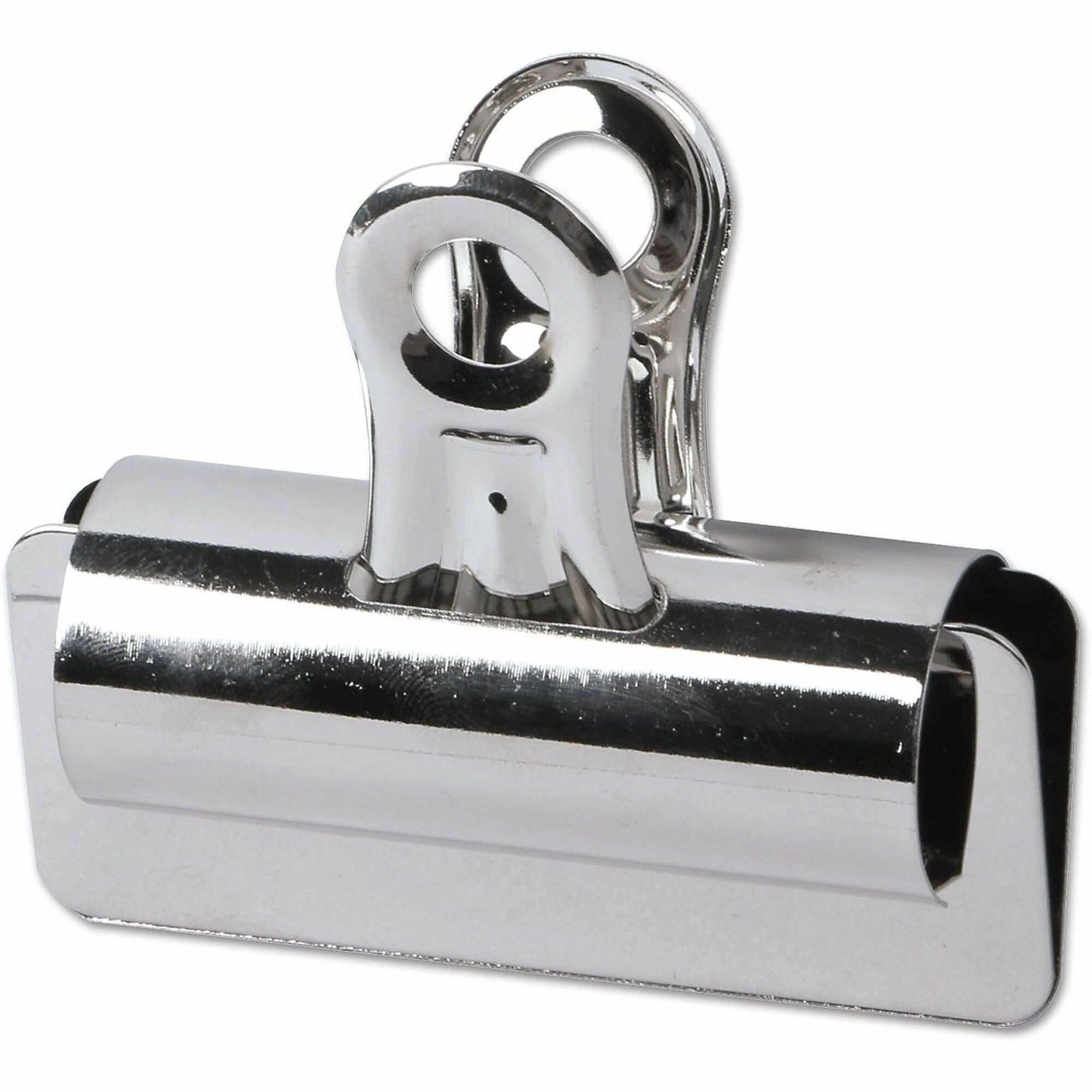 Universal Bulldog Clips, Large, Nickel, 12/Pack - Large - 2.6" Width - 0.88" Size Capacity - Nickel - Nickel Plated Steel - 12 / Pack