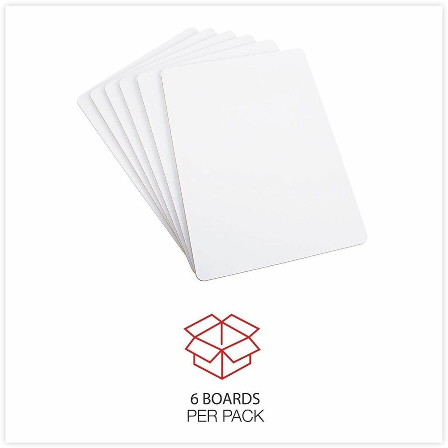 Universal Lap/Learning Dry-Erase Board, 11.75" x 8.75" , White Surface, 6/Pack - 11.8" (1 ft) Width x 8.8" (0.7 ft) Height - White Melamine Surface - 6 / Pack