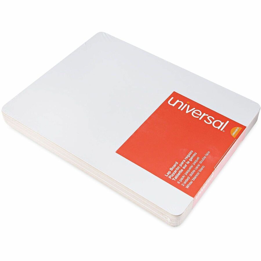 Universal Lap/Learning Dry-Erase Board, 11.75" x 8.75" , White Surface, 6/Pack - 11.8" (1 ft) Width x 8.8" (0.7 ft) Height - White Melamine Surface - 6 / Pack