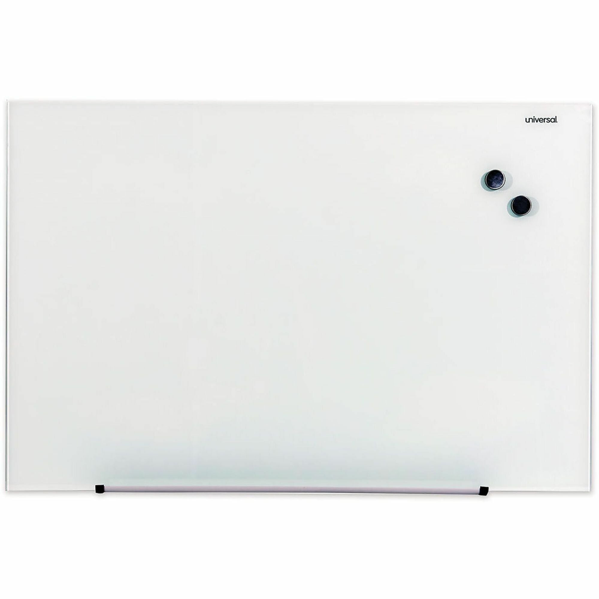 Universal Frameless Magnetic Glass Marker Board, 36" x 24" , Translucent Frost Surface - 36" (3 ft) Width x 24" (2 ft) Height - Translucent Frost Tempered Glass Surface - Magnetic - 1 Each