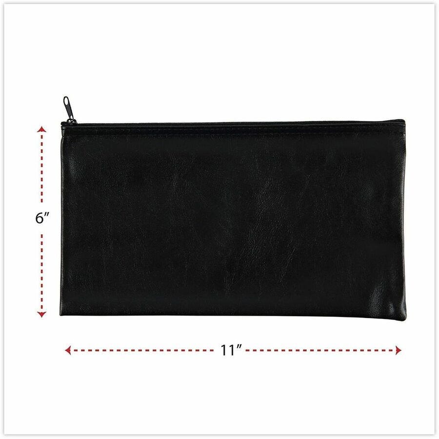 Universal Carrying Case (Wallet) Cash - Black - PU Leather Body - 6" Height x 11" Width - 2 / Pack