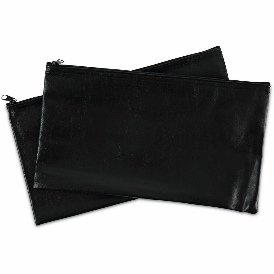 Universal Carrying Case (Wallet) Cash - Black - PU Leather Body - 6" Height x 11" Width - 2 / Pack