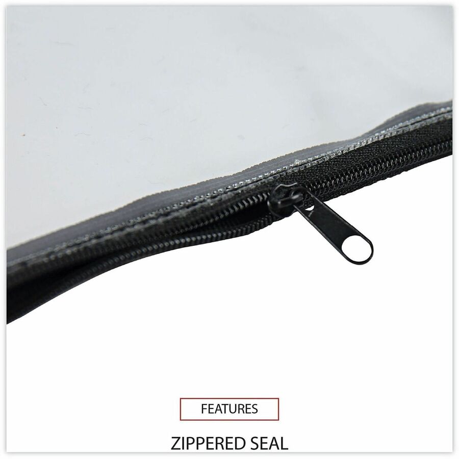 Universal Carrying Case (Wallet) Cash - Clear, Black - Plastic, Polyethylene Body - 6" Height x 11" Width - 2 / Pack