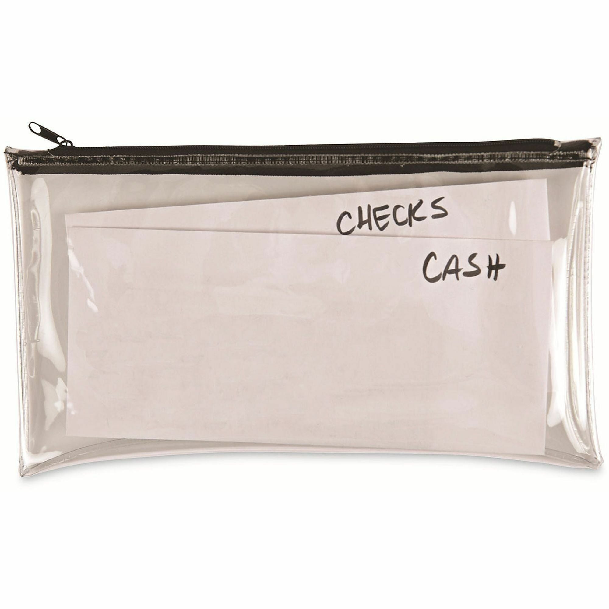Universal Carrying Case (Wallet) Cash - Clear, Black - Plastic, Polyethylene Body - 6" Height x 11" Width - 2 / Pack