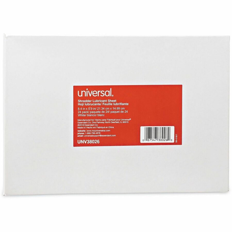 Universal Shredder Lubricant Sheet - Easy to Use, No-mess
