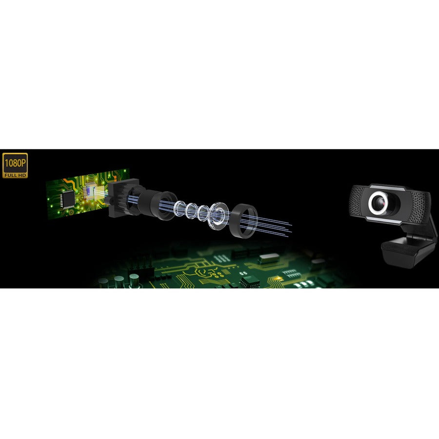 Adesso CyberTrack CyberTrack H4 Webcam - 2.1 Megapixel - 30 fps - Black - USB 2.0 - 1920 x 1080 Video - CMOS Sensor - Manual Focus - Microphone - For Computer, Notebook, Smart TV