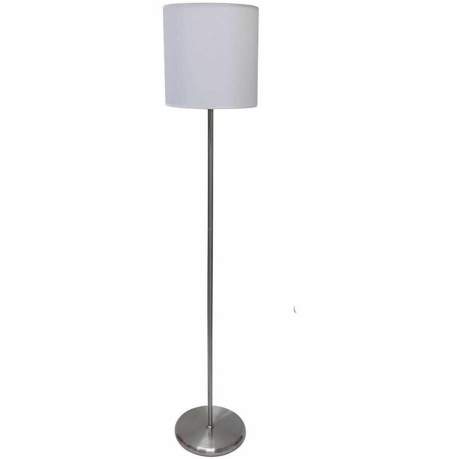 Ledu Slim Line Lamp Combo Pack - 13 W CFL, LED Bulb - Silver - Steel - Floor-mountable, Desk Mountable - Silver, White