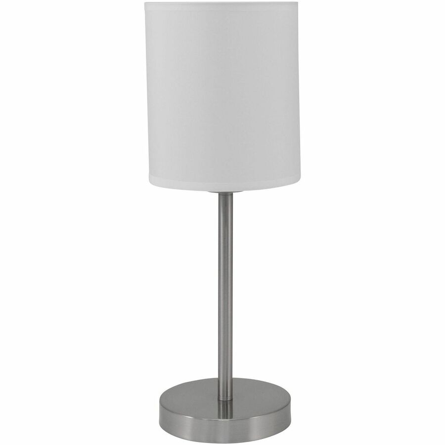 Ledu Slim Line Lamp Combo Pack - 13 W CFL, LED Bulb - Silver - Steel - Floor-mountable, Desk Mountable - Silver, White