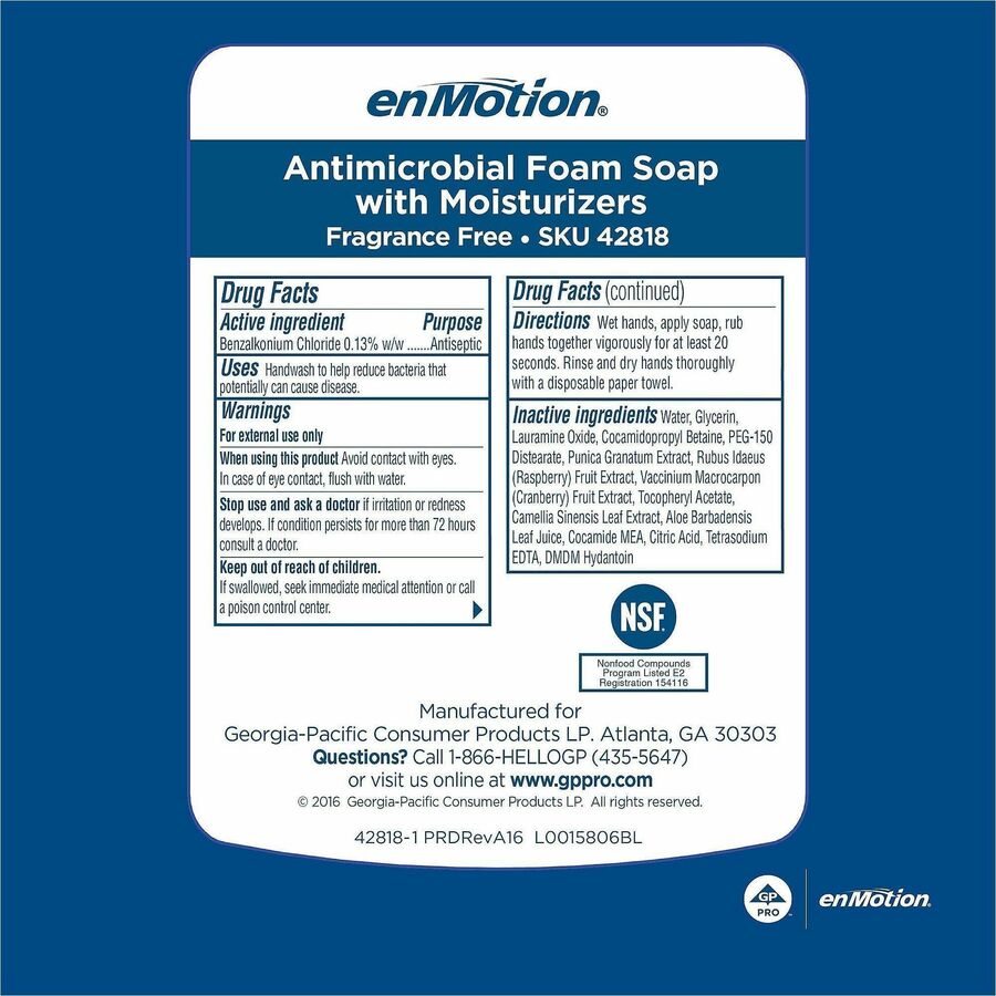 enMotion Foam Soap Refill - Commercial - Moisturizing - Recycled - Fragrance-free - 2 / Case