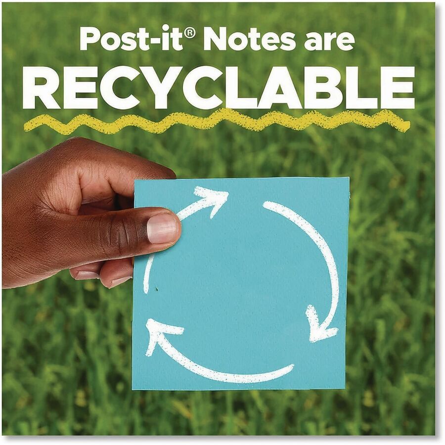 Post-it&reg; Notes Pop-up Notes, 3" x 3" , Cape Town Color Collection, Pack Of 18 Pads - 3" Flag/Note Width x 3" Flag/Note Length - Square - Aqua Splash, Cape Town, Guava, Vital Orange - Pop-up, Repositionable, Adhesive, Residue-free - 18 Pad