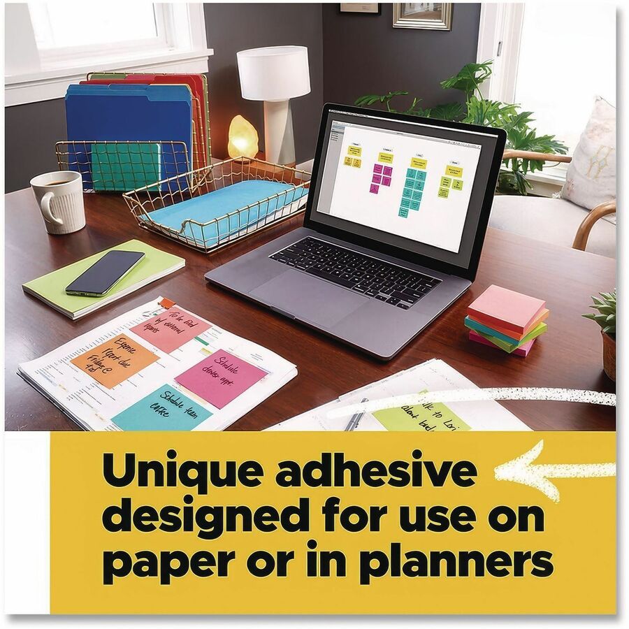 Post-it&reg; Notes Pop-up Notes, 3" x 3" , Cape Town Color Collection, Pack Of 18 Pads - 3" Flag/Note Width x 3" Flag/Note Length - Square - Aqua Splash, Cape Town, Guava, Vital Orange - Pop-up, Repositionable, Adhesive, Residue-free - 18 Pad