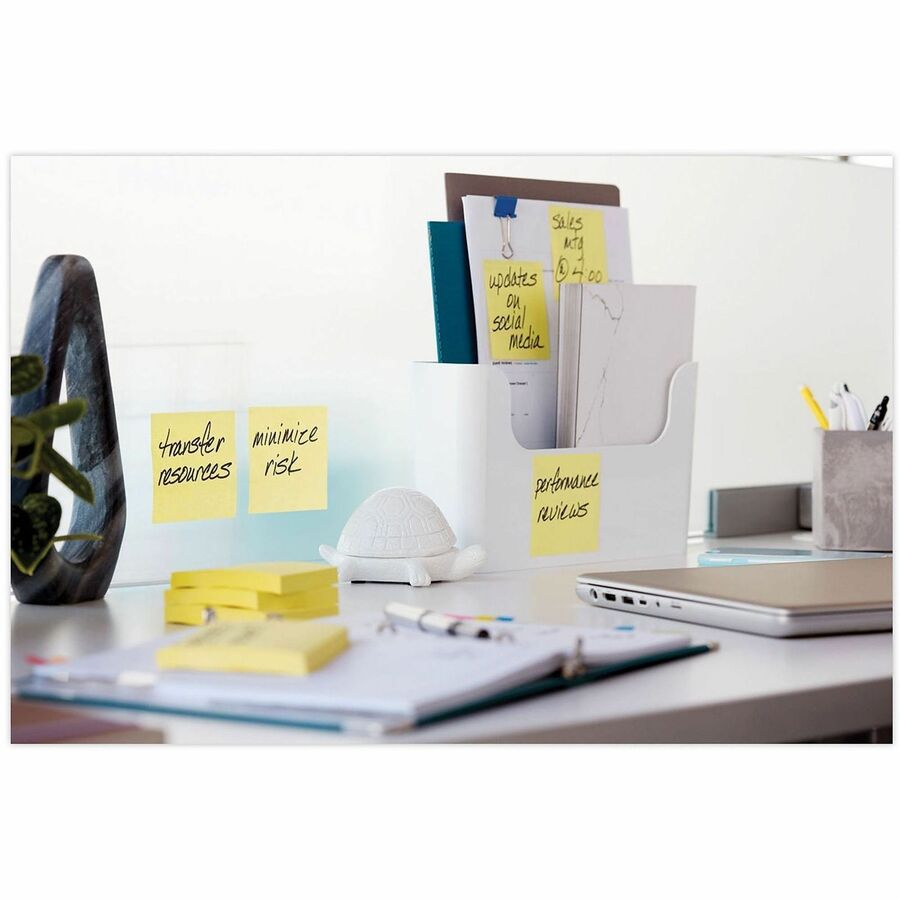 Post-it&reg; Super Sticky Notes, 3" x 3" , Canary Yellow, Pack Of 24 Pads - 3" Flag/Note Width x 3" Flag/Note Length - Square - Canary Yellow - Paper - Super Sticky, Adhesive, Removable, Recyclable, Reusable - 24 Pad