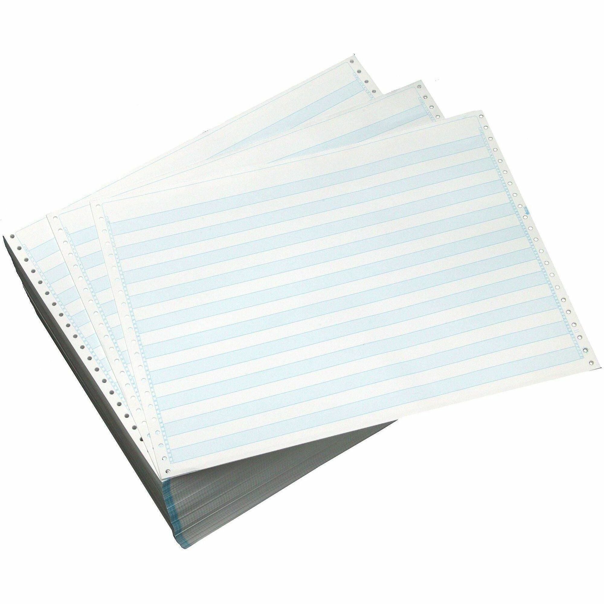 Domtar Continuous Paper - 14 7/8" x 11" - 20 lb Basis Weight - Acid-free, Carbonless, Unperforated, Uncoated, Break Resistant - Blue, Multicolor - 10 / Carton