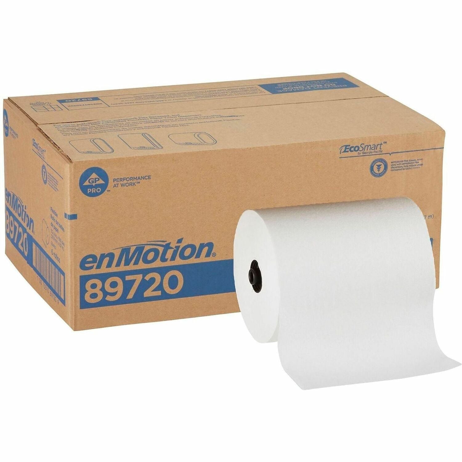 enMotion Paper Towel Rolls, 8 1/4" x 550', White, Case Of 6 Rolls - 1 Ply - 1 3/4" Core - White - 6 Rolls Per CaseCase - 6 / Case