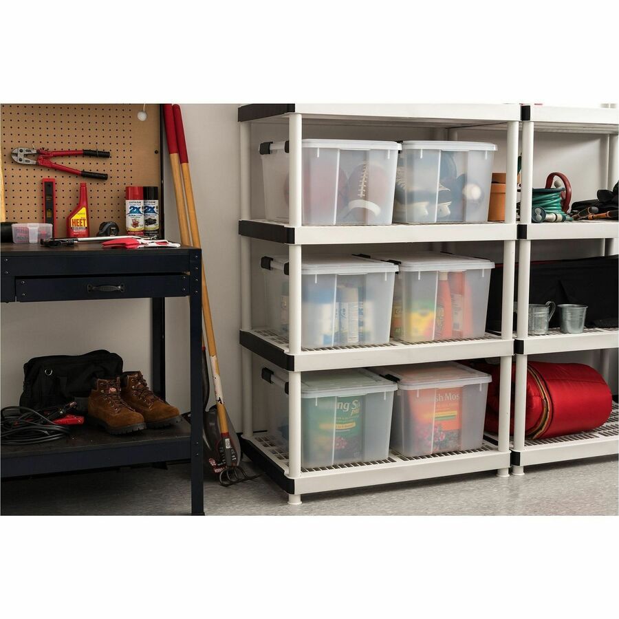 IRIS Weathertight Storage Box, 46 Quarts, 11 4/5"H x 15 4/5"W x 19 7/10"D, Clear - External Dimensions: 15.7" Width x 19.8" Depth x 15.7" Height - 40 lb - 11.65 gal - Latch Closure - Stackable - Plastic, Polypropylene - Clear - For Storage - 1 Each
