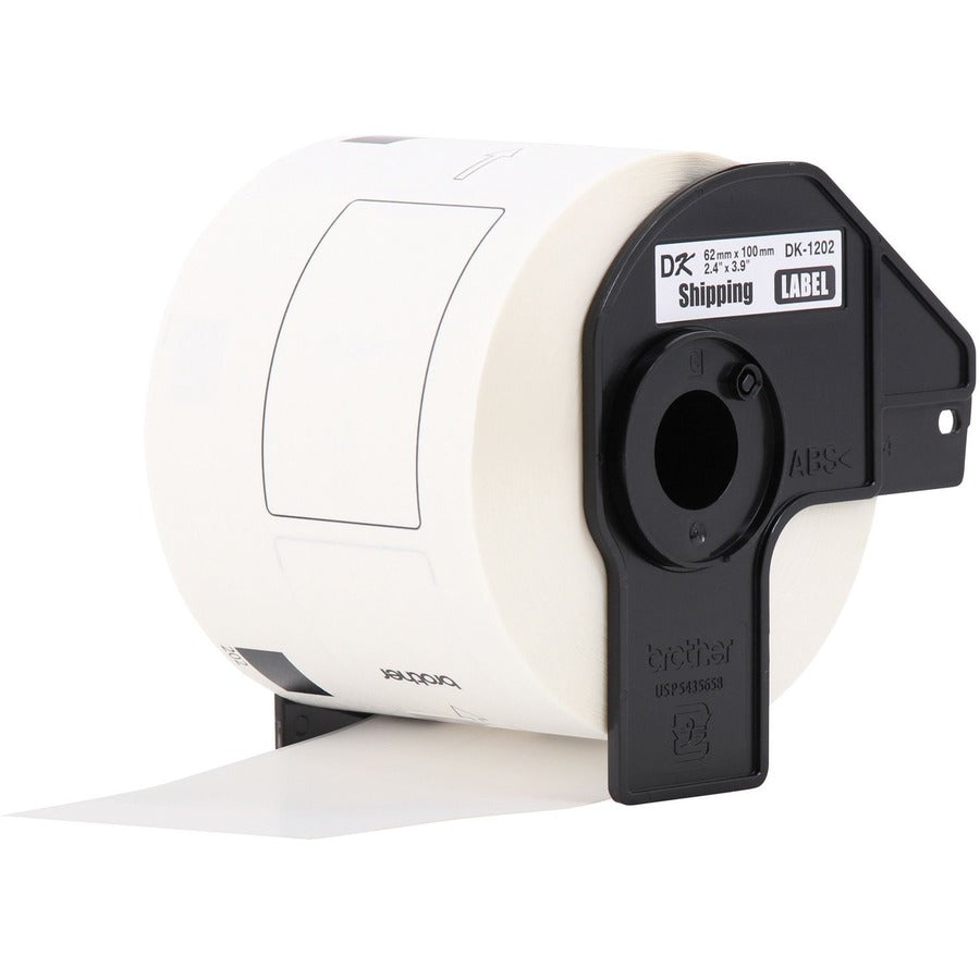 Brother DK Address Label - 2 2/5" Width x 3 29/32" Length - Rectangle - Thermal - Paper - 300 / Roll - 24 / Pack