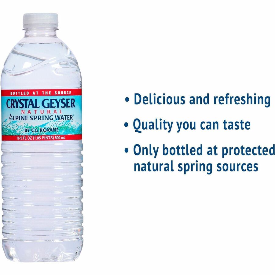Crystal Geyser Natural Alpine Spring Water - Ready-to-Drink - 16.90 fl oz (500 mL) - 24 / Carton