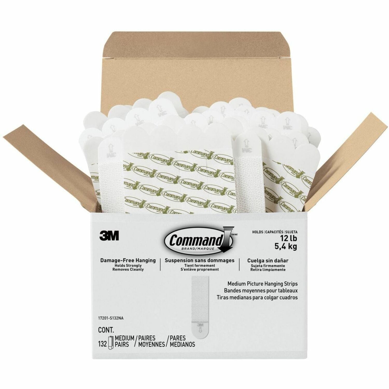 Command Mounting Strip - 5.63" Length x 5.19" Width - Rubber Resin, Paper - For Picture Hanging, Wall, Mounting - 132 - 132