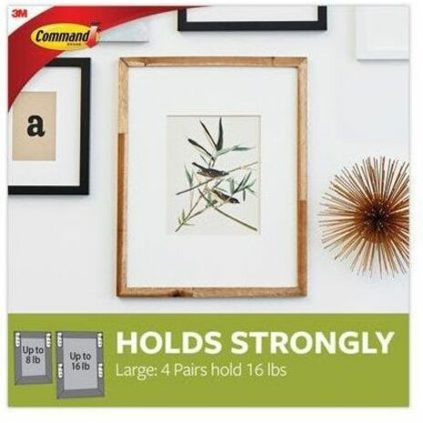 Command Damage-Free Picture Hanging Strips, Large, 5-5/8" x 5-3/16" , Pack Of 120 Strips - x 5.6" Length - for Pictures, Decoration - Foam - White - 120 / Pack