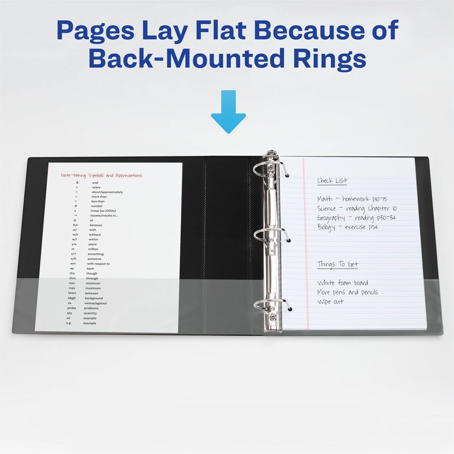 Avery&reg; Heavy-Duty View 3 Ring Binders, 2" One Touch Slant Rings, 4 White Binders (79790) - 2" Binder Capacity - Letter - 8 1/2" x 11" Sheet Size - 530 Sheet Capacity - 530 Ring(s) - Fastener(s): Slant Ring - Pocket(s): 4 - Polypropylene - Adhesive,...