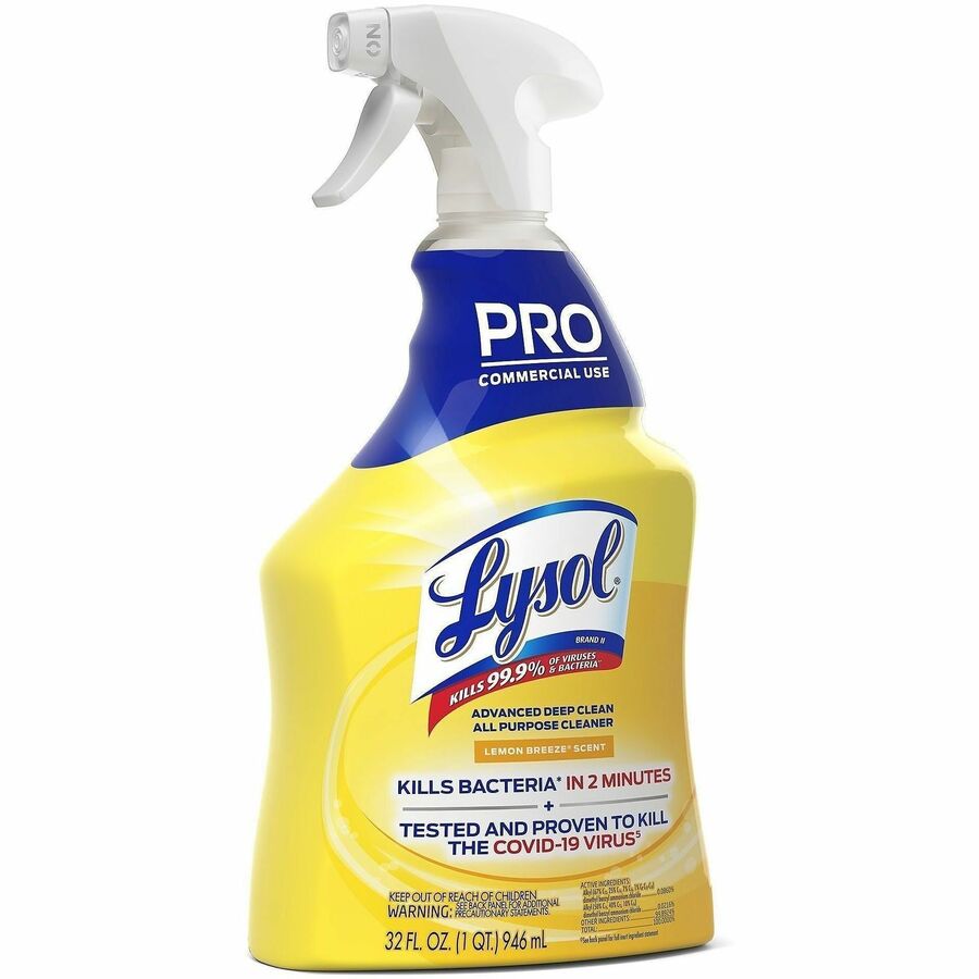 Lysol Advanced Deep Cleaner - 32 fl oz (1 quart) - 32 oz (2 lb) - Lemon Breeze Scent - Disinfectant - Clear Spray Bottle - 1 Each
