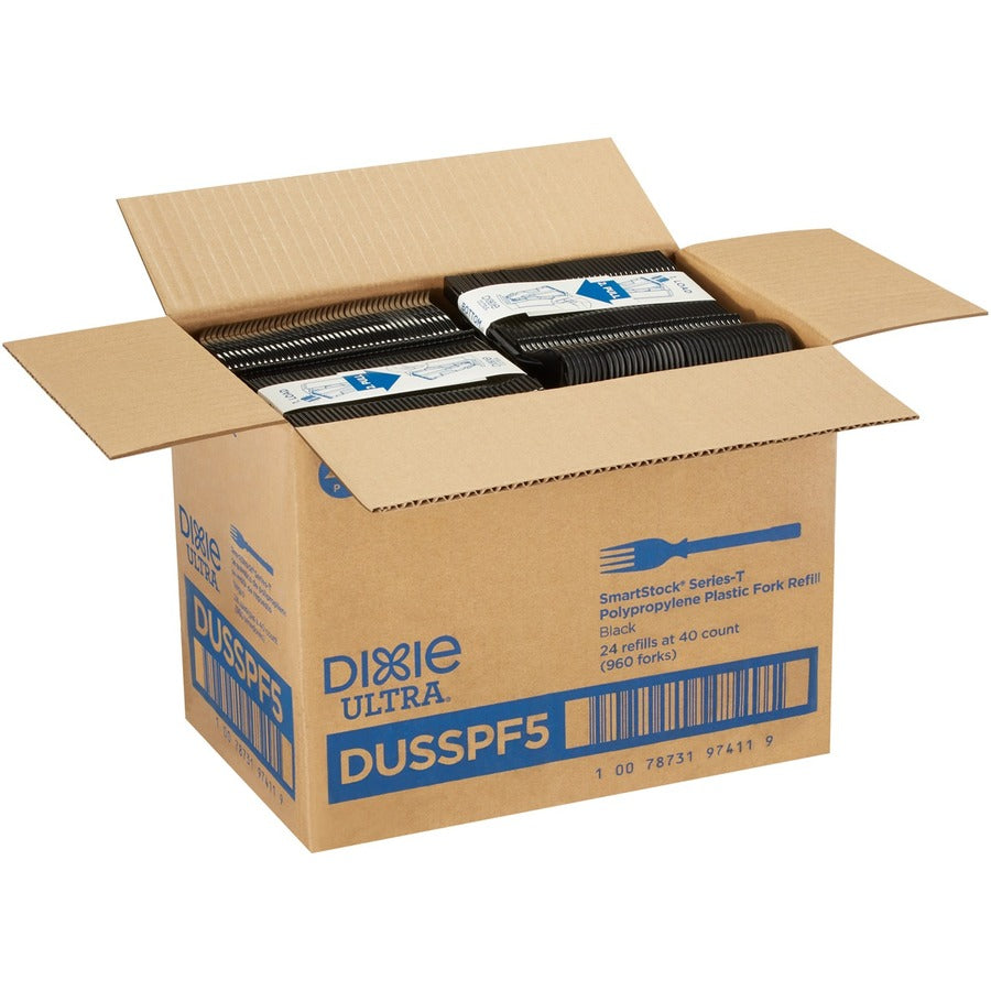 SmartStock Fork - Fork - 40 x Fork - Disposable - Black - 24 / Box