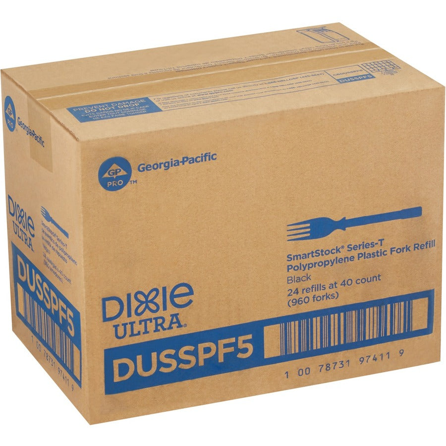 SmartStock Fork - Fork - 40 x Fork - Disposable - Black - 24 / Box