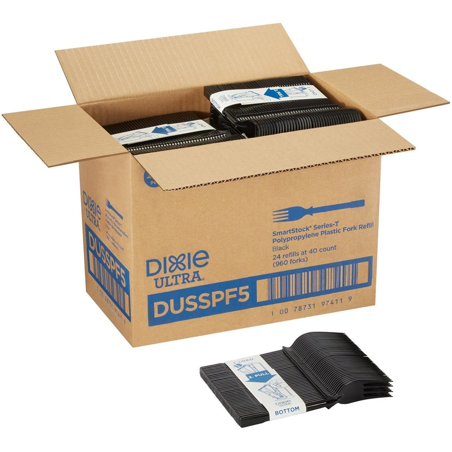 SmartStock Fork - Fork - 40 x Fork - Disposable - Black - 24 / Box