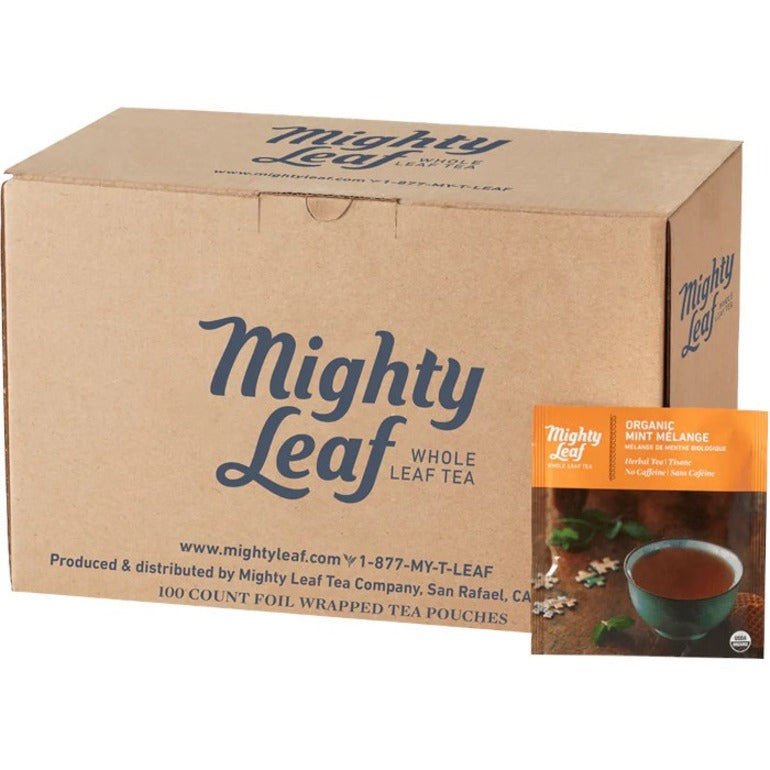 Mighty Leaf Organic Mint Melange Pouch - 1.3 oz - Organic - 15 / Box