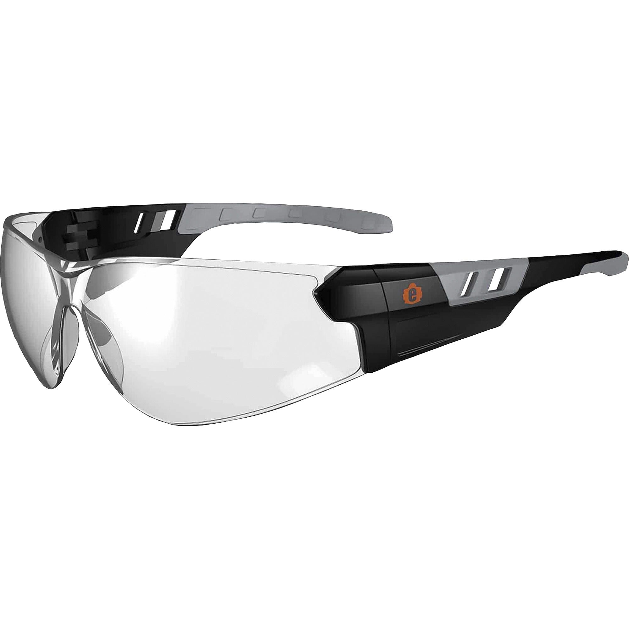 Ergodyne SAGA In/Outdoor Lens Matte Frameless Safety Glasses / Sunglasses - Recommended for: Indoor/Outdoor - Eye Protection - Matte Black - Anti-fog, Lightweight, Rimless, Impact Resistant, Anti-scratch, Durable, UV Resistant, Slip Resistant, Flex-Poi...