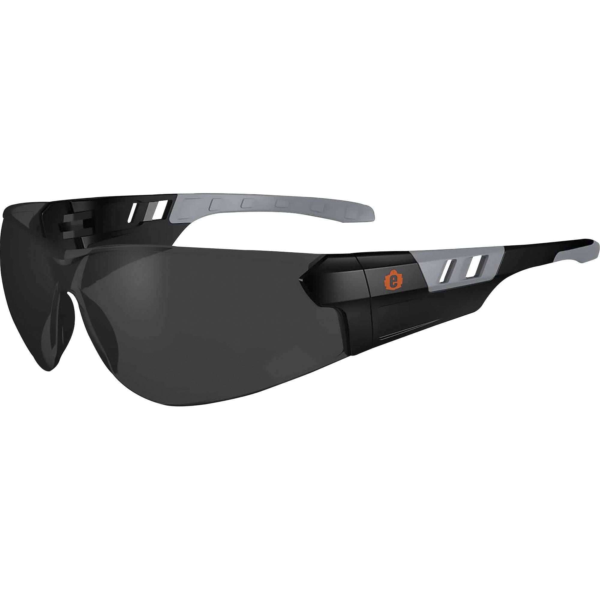 Ergodyne SAGA Smoke Lens Matte Frameless Safety Glasses / Sunglasses - Recommended for: Construction, Carpentry, Woodworking, Landscaping, Welding, Boating, Skiing, Fishing, Hunting, Shooting, Sport - Eye Protection - Matte Black - Smoke Lens - Anti-fo...