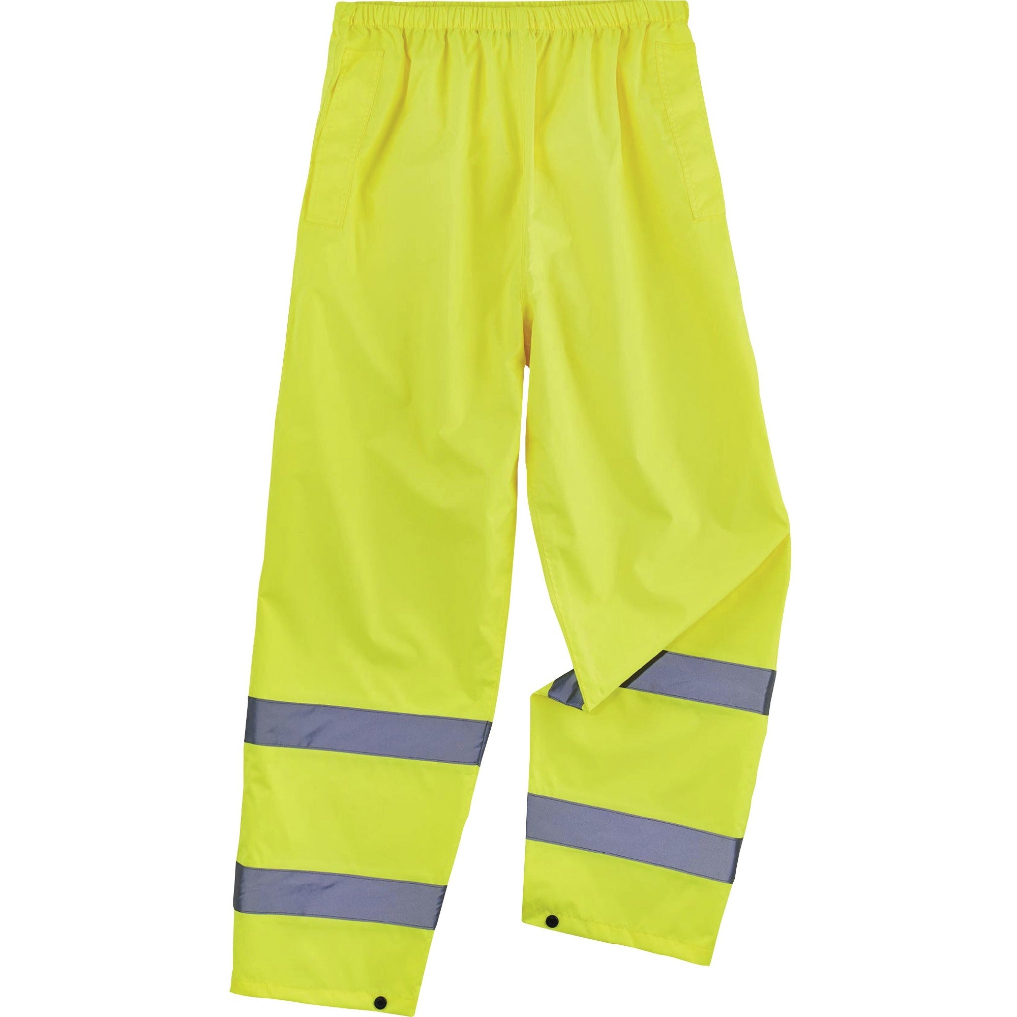 Ergodyne 8916 Lightweight Hi-Vis Rain Pants - Class E - For Rain Protection - 5XL Size - Lime - Polyurethane, 150D Oxford Polyester