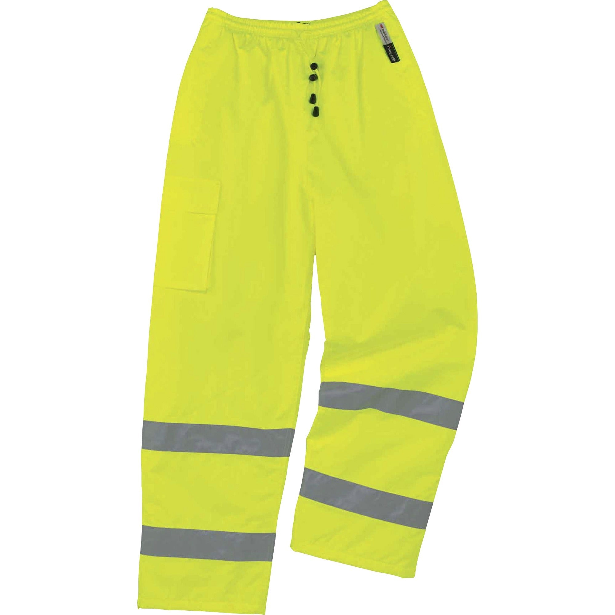 Ergodyne 8925 Class E Thermal Pants - For Weather Protection - Extra Large (XL) Size - Lime - Polyester, Polyurethane, Thinsulate