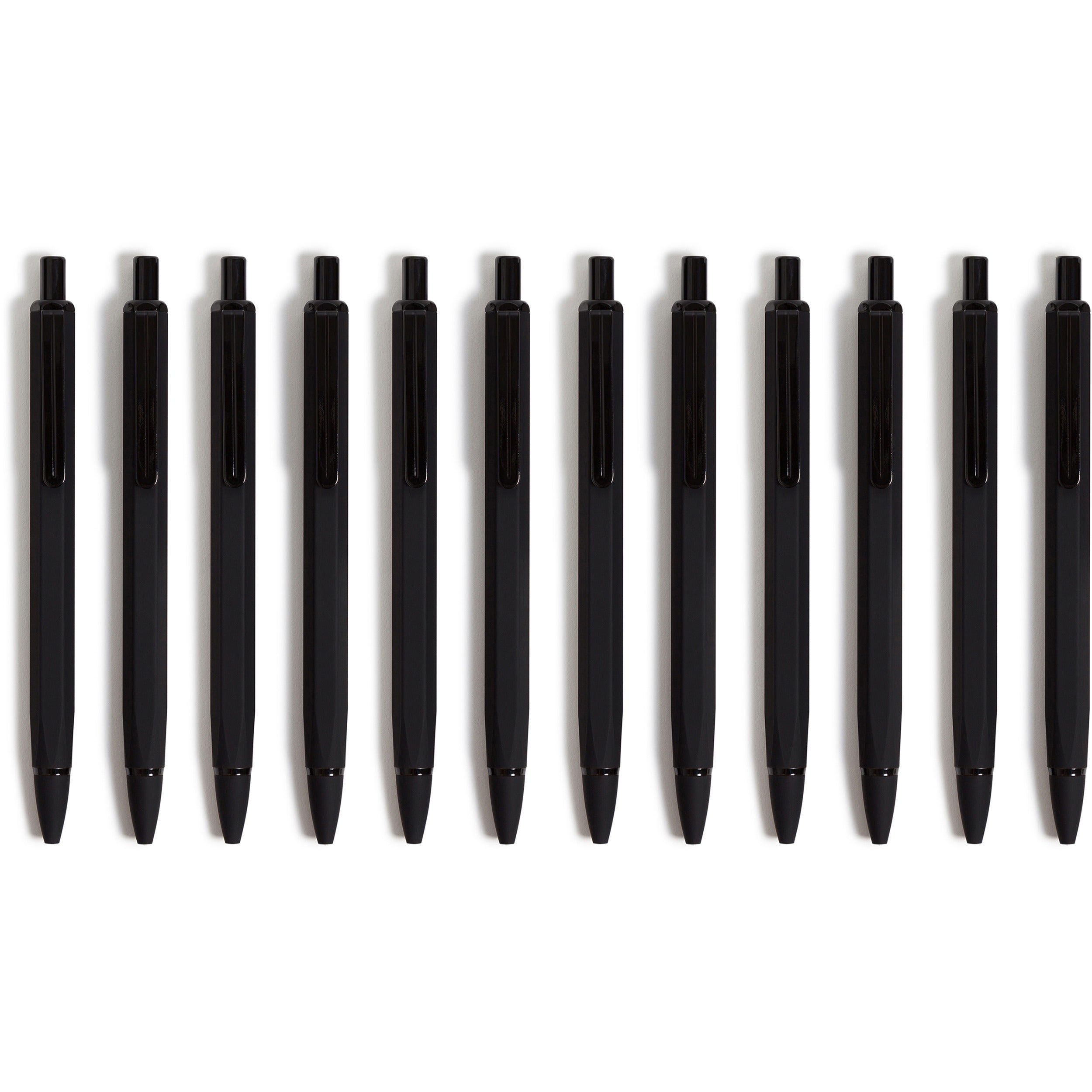U Brands Cambriasoft Touch Midnight High End Mechanical Pencil, 12 Count - 0.7 mm Black Lead - #2 - Refillable - Matte Black Metal, White, Rose Gold Barrel - 12