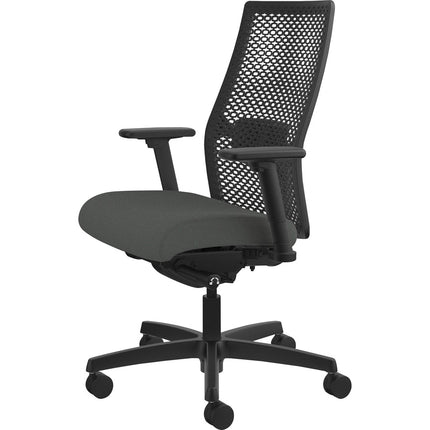 HON Ignition ReActiv Chair - Iron Ore Seat Color - Fabric Seat Material - Black Back Color - Mesh Back Material - Black Frame Color - Mid Back - Iron Ore - 1 Each