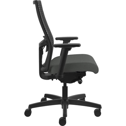 HON Ignition ReActiv Chair - Iron Ore Seat Color - Fabric Seat Material - Black Back Color - Mesh Back Material - Black Frame Color - Mid Back - Iron Ore - 1 Each